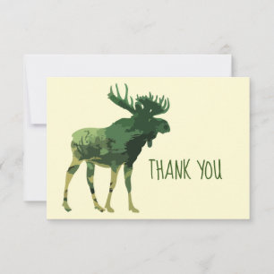 Vielen Dank, Camouflage Moose Animal Blank Inside Dankeskarte