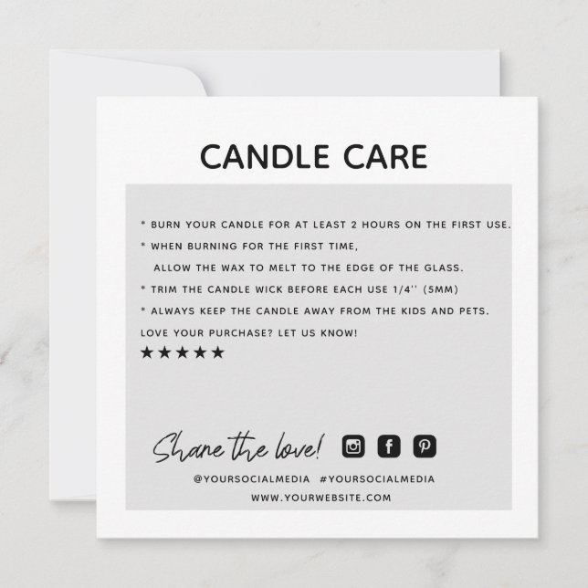 Vielen Dank, Candle Care bestellen Sie Business Ca Dankeskarte (Vorderseite)
