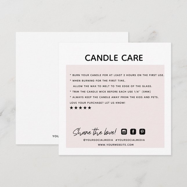 Vielen Dank, Candle Care bestellen Sie Business Ca Dankeskarte (Vorne/Hinten)