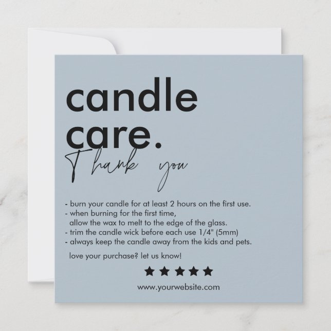 Vielen Dank Candle Care Modern Business Card Dankeskarte (Vorderseite)