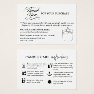 Vielen Dank & Candle Care Packet Beilage Karte