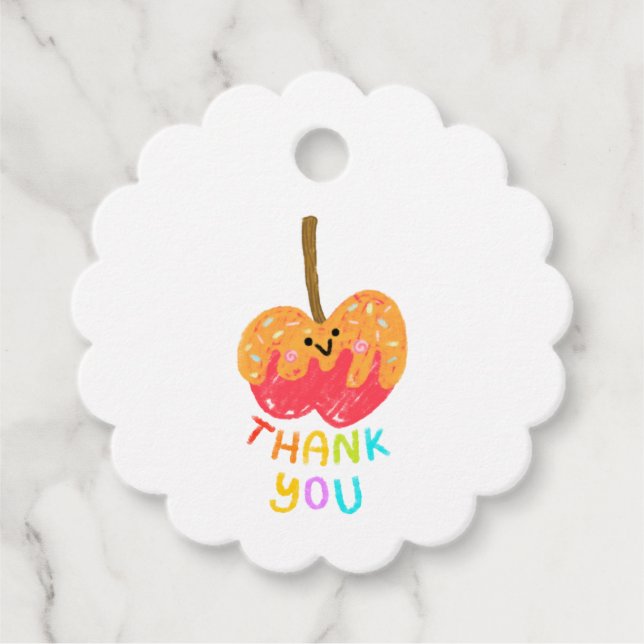 Vielen Dank Caramel CandyApple Sweet Leckerei Gefa Geschenkanhänger (Vorderseite)