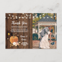 Vielen Dank Card Foto Pumpkin Lights Wood
