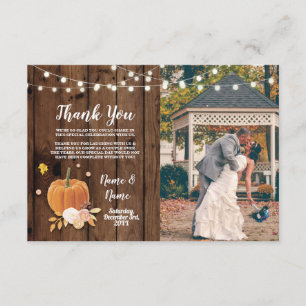 Vielen Dank Card Foto Pumpkin Lights Wood Einladung
