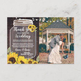 Vielen Dank Card Foto Rustikale Sonnenblumen Jar L Einladung