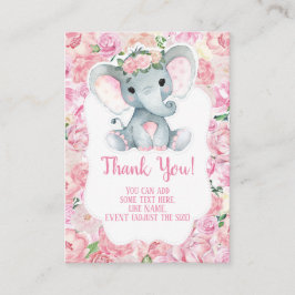 Vielen Dank Card Girl Elephant Dusche mit Blume Begleitkarte