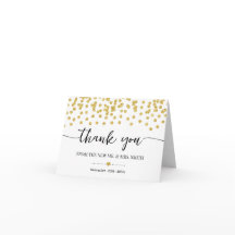 Vielen Dank Card Gold Glitzer Dots Bridal Wedding