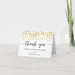 Vielen Dank Card Gold Glitzer Dots Bridal Wedding Dankeskarte