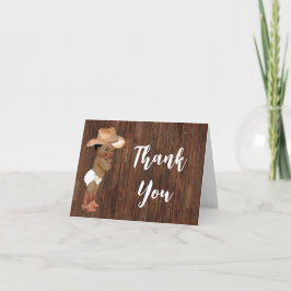 Vielen Dank Card Kleine OM Cowboy Blue Baby Dusche Dankeskarte