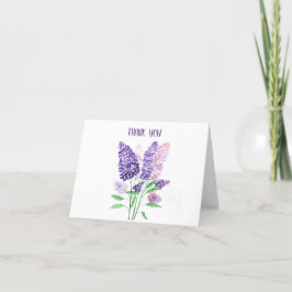 Vielen Dank Card Lilacs blumengeschmückte lila Que Dankeskarte