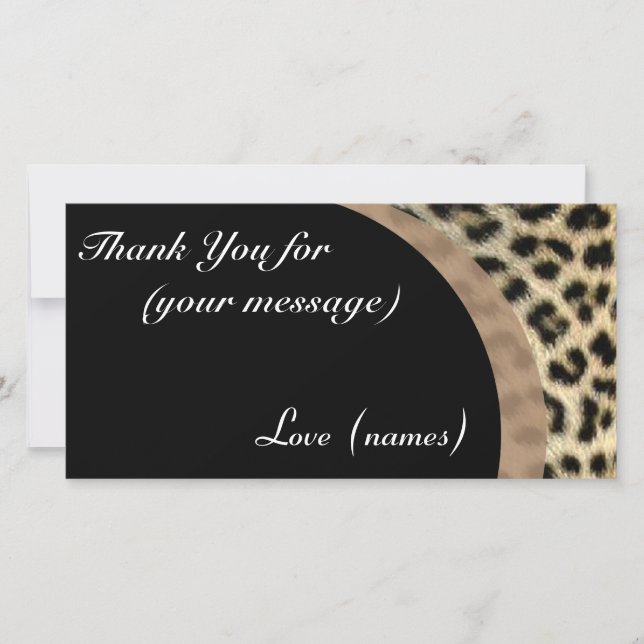 Vielen Dank Card Pack von 10 - Leopard Print Dankeskarte (Vorderseite)