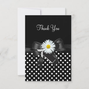 Vielen Dank Card Polka Dot Schwarz-weiße Blume Dankeskarte