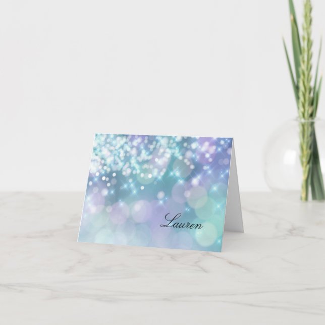 Vielen Dank Card Sparkle Lights Blau und Lila (Vorderseite)