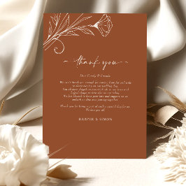 Vielen Dank Card Terracotta Script Info Begleitkarte