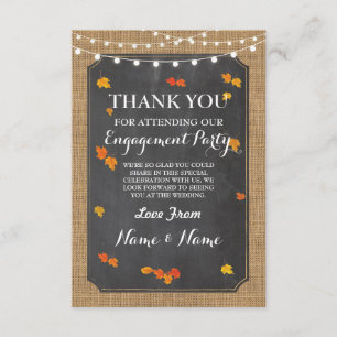 Vielen Dank Card Verlobung Hochzeiten Herbstlaub Einladung