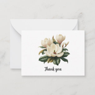 Vielen Dank Card Watercolor Magnolia Blank Inside Mitteilungskarte