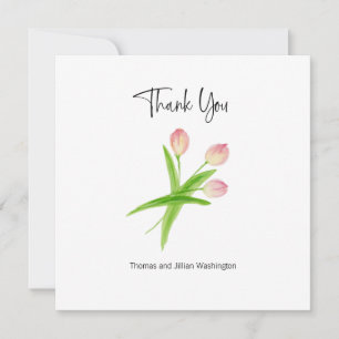 Vielen Dank Card Watercolor Tulips Personalisiert Dankeskarte