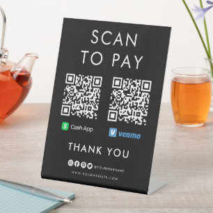 Vielen Dank Cash App Venmo Scan zu bezahlen QR Cod Sockelschild