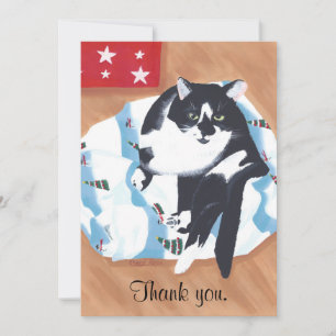 Vielen Dank Cat Gegenwart Weihnachtskarten Feiertagskarte