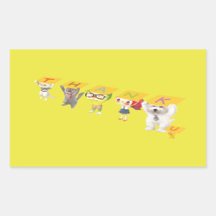 Vielen Dank, Charaktere Rechteckiger Aufkleber