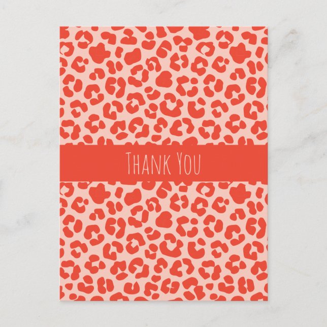Vielen Dank Cheetah Print Pattern Red Postkarte (Vorderseite)