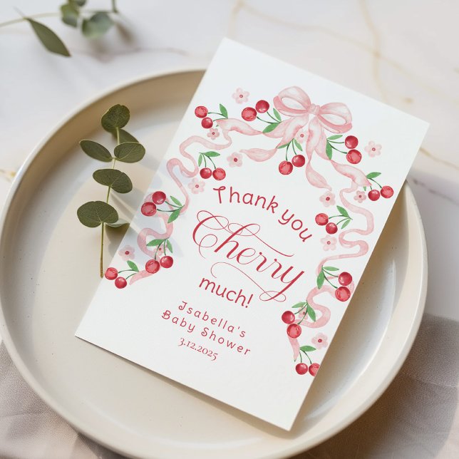 Vielen Dank, Cherry Much Cherry oben Danke Karte (Von Creator hochgeladen)