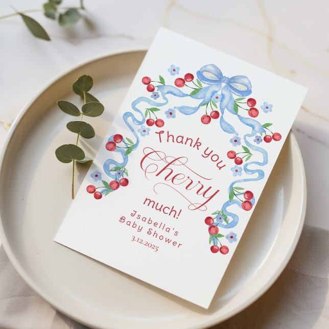 Vielen Dank, Cherry Much Cherry oben Danke Karte (Von Creator hochgeladen)