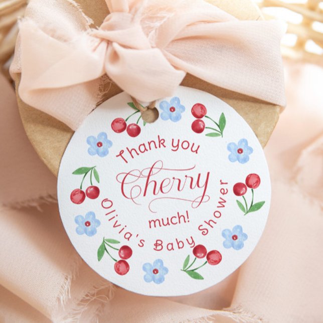 Vielen Dank Cherry viel Blue Baby Dusche Geschenkanhänger (Von Creator hochgeladen)
