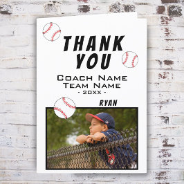 Vielen Dank, Coach Baseball Foto-Karte Dankeskarte