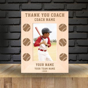Vielen Dank Coach Baseball Team Name Sports Geätzte Rahmen