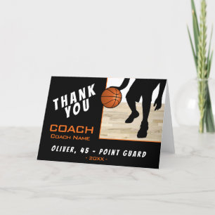 Vielen Dank Coach Basketball Player Silhouette Car Dankeskarte