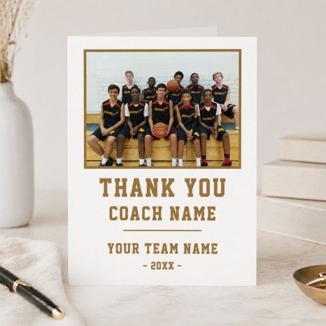 Vielen Dank Coach Big Card Team Name Foto Dankeskarte (Von Creator hochgeladen)