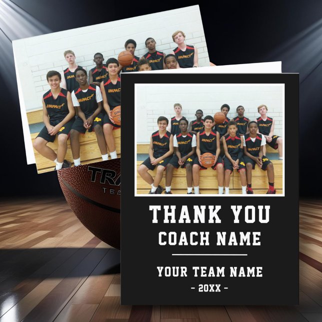 Vielen Dank Coach Big Card Team Name Foto Dankeskarte (Von Creator hochgeladen)