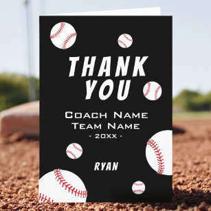Vielen Dank Coach Black Baseball Card Dankeskarte