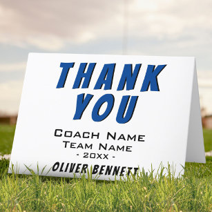 Vielen Dank Coach Card Blue Dankeskarte