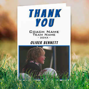 Vielen Dank Coach Card Blue mit Foto Dankeskarte