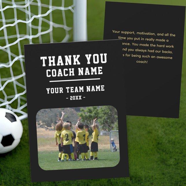 Vielen Dank Coach Card mit Team Name Foto Dankeskarte (Von Creator hochgeladen)
