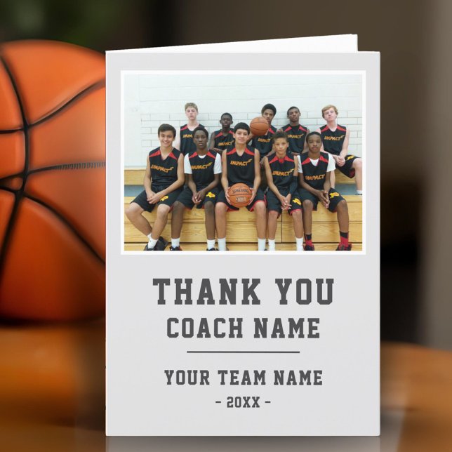 Vielen Dank Coach Card Team Name Foto Dankeskarte (Von Creator hochgeladen)