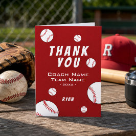 Vielen Dank Coach Red Baseball Card Dankeskarte