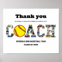 Vielen Dank Coach Softball Team Foto Collage