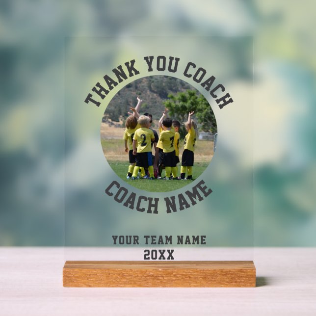 Vielen Dank Coach Team Name Foto Acrylschild (Neutral)
