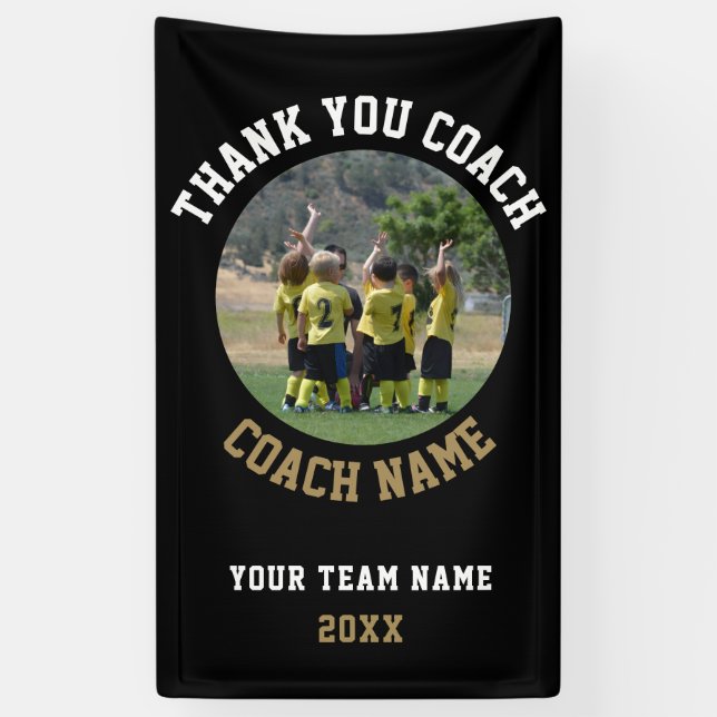 Vielen Dank Coach Team Name Foto Banner (Vertikal)