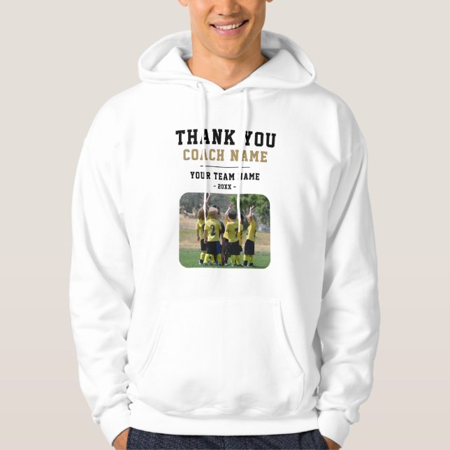 Vielen Dank Coach Team Name Foto Hoodie (Vorderseite)