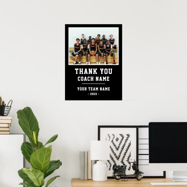 Vielen Dank Coach Team Name Foto Poster (Heimbüro)