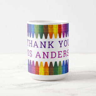 Vielen Dank, Colored Crayons personalisieren Kaffeetasse