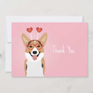 Vielen Dank, Corgi Dog Valentinstag Dankeskarte