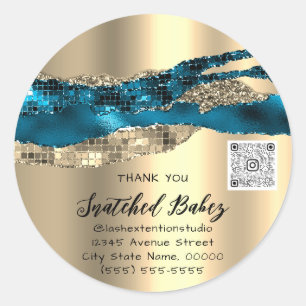Vielen Dank Cosmetic Logo QR Code Glitzer Imitate Runder Aufkleber