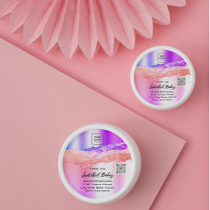 Vielen Dank Cosmetic Logo QR Code Pink Lila Violet Runder Aufkleber
