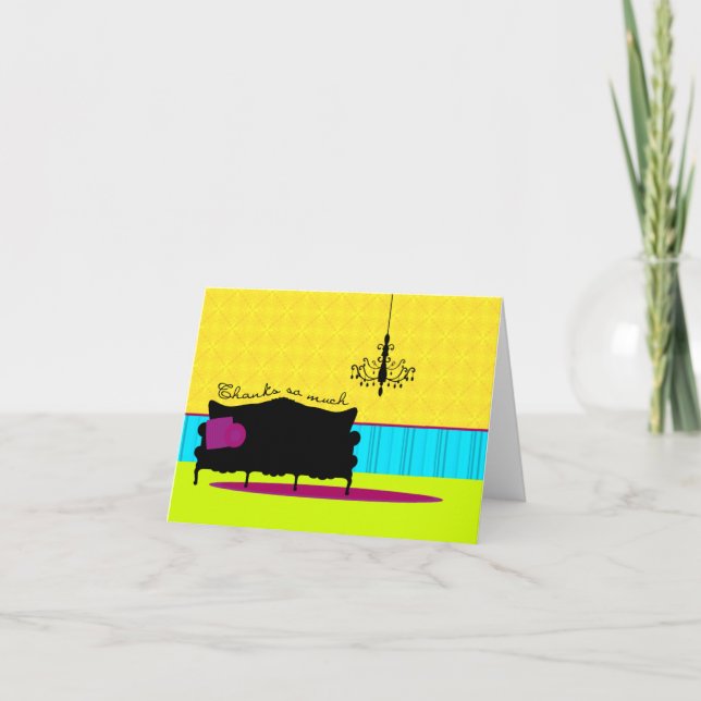 Vielen Dank Couch & Pillows Dankeskarte (Vorderseite)