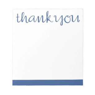 Vielen Dank Cursive Blue Notepad Notizblock